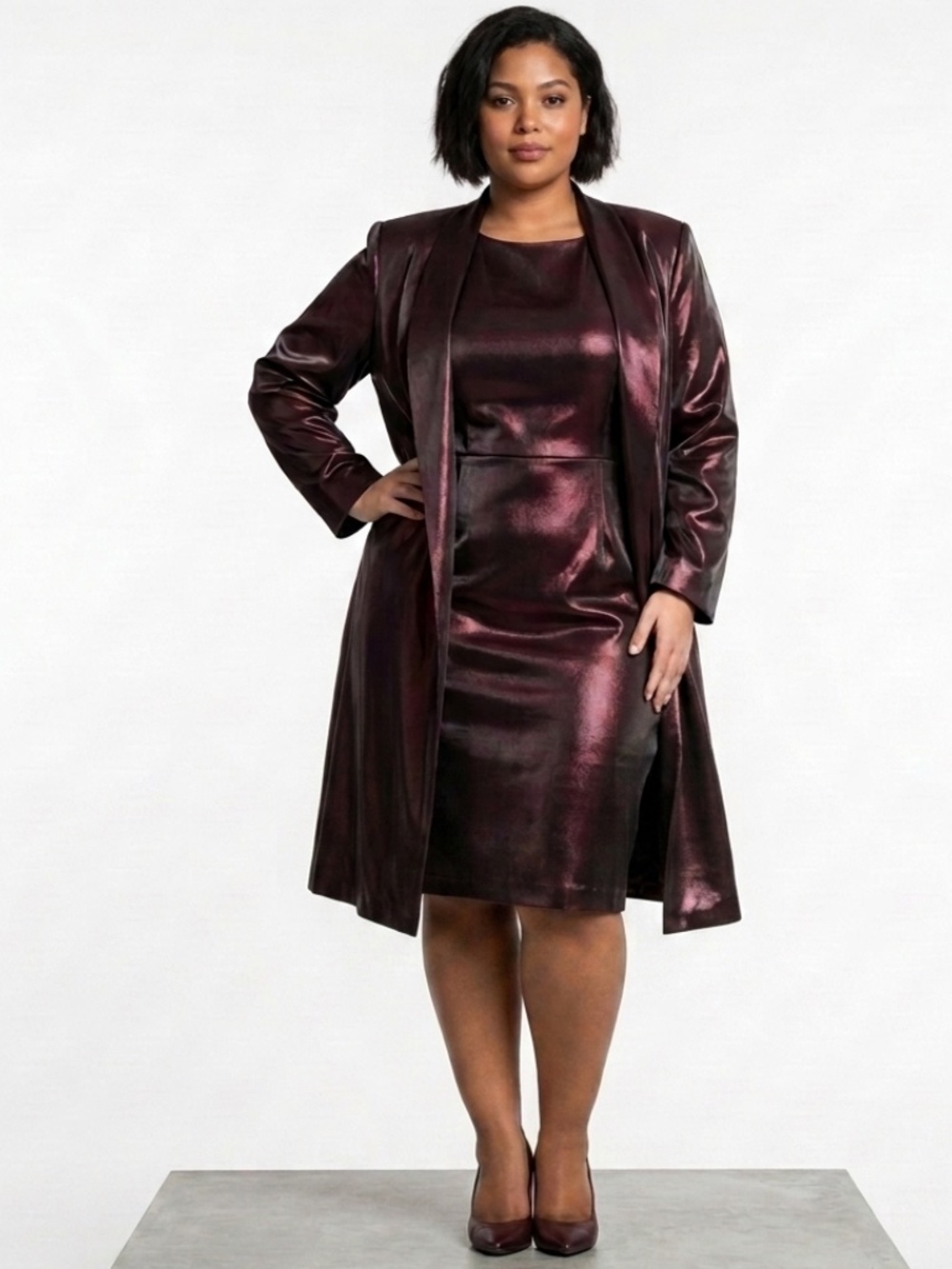 Michel Antoni Iridescent Blazer Jacket with Dress
